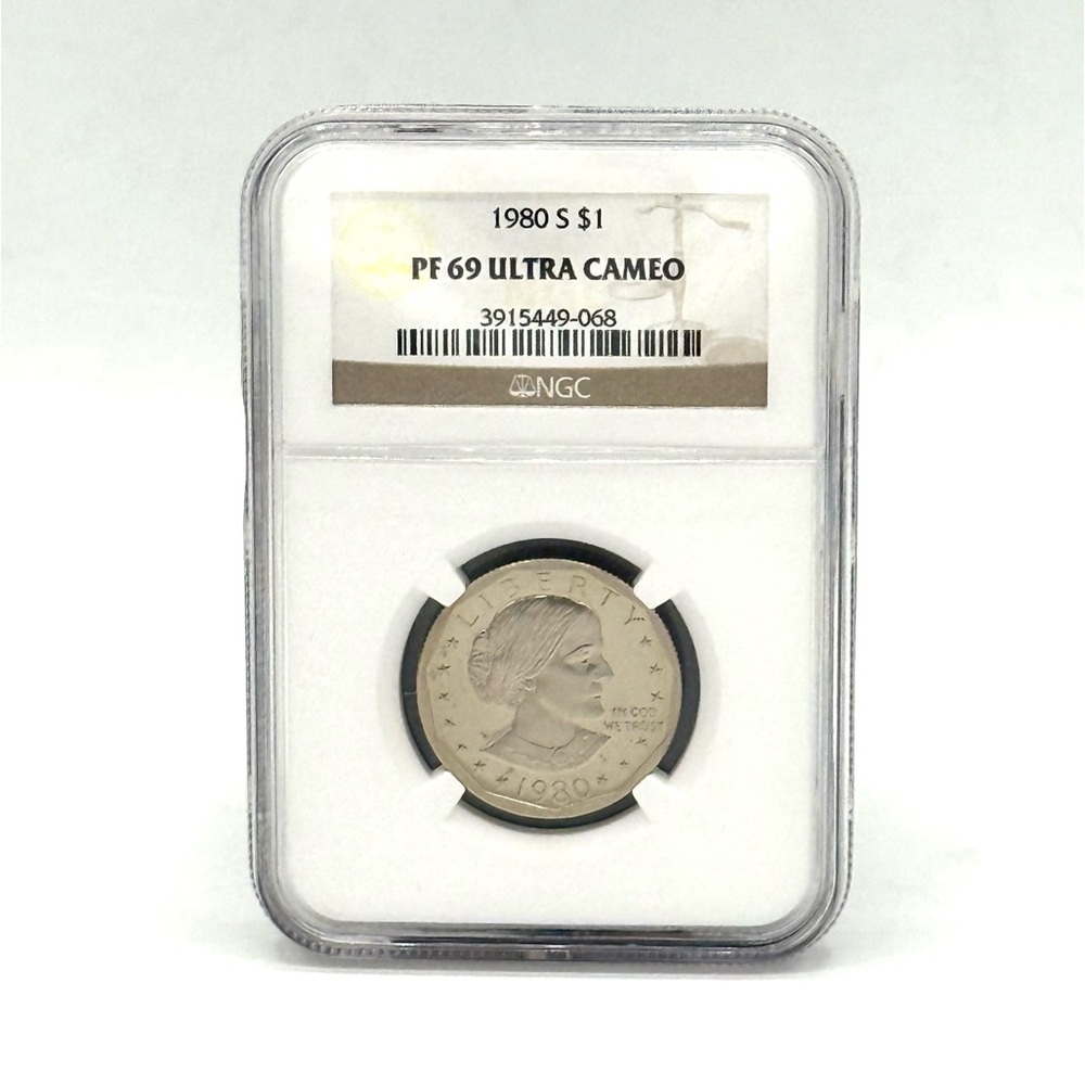 Susan B Anthony $1 1980 S PF69 Ultra Cameo Boxed & Authenticated